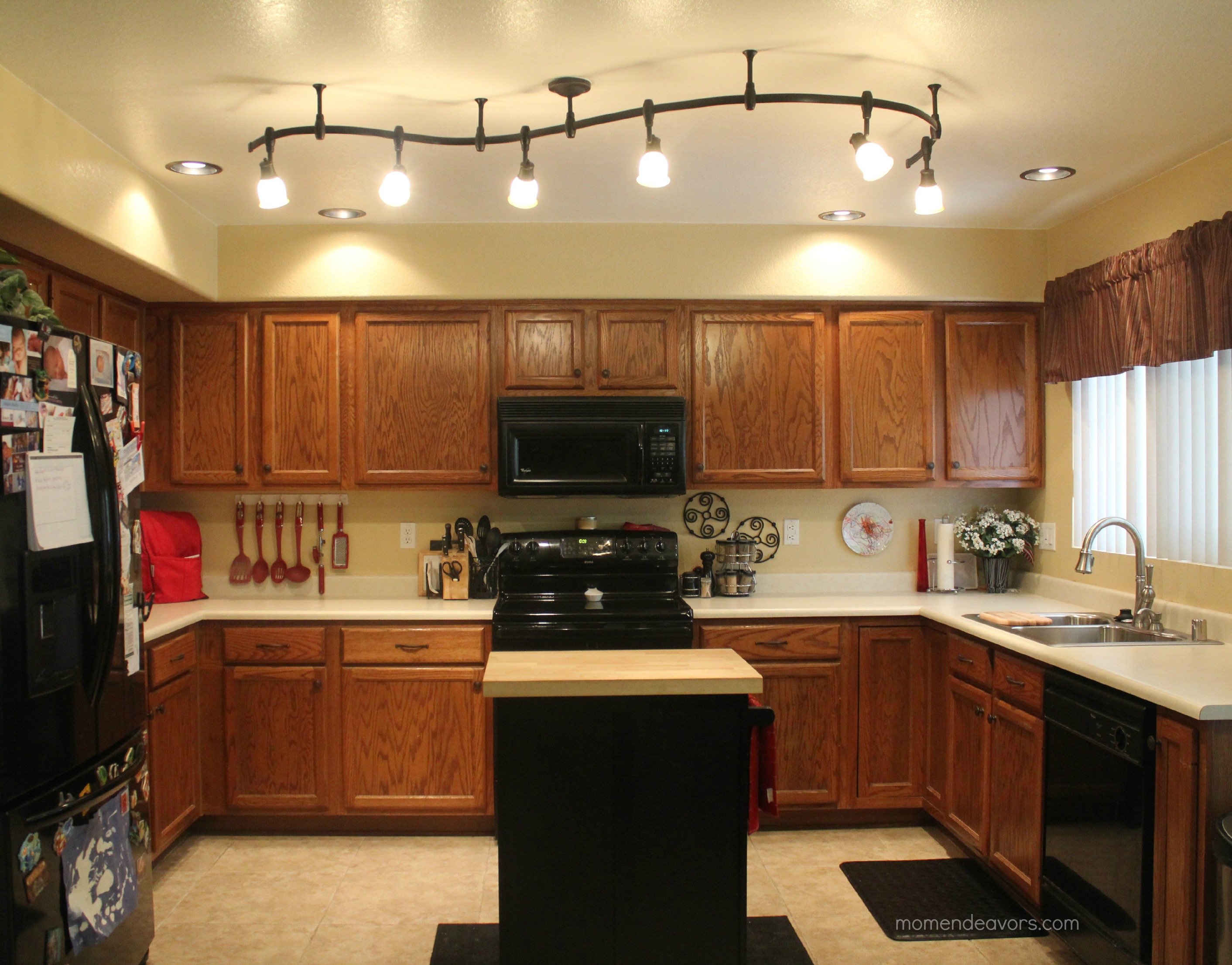 Mini Kitchen Remodel – New lighting makes a WORLD of difference!