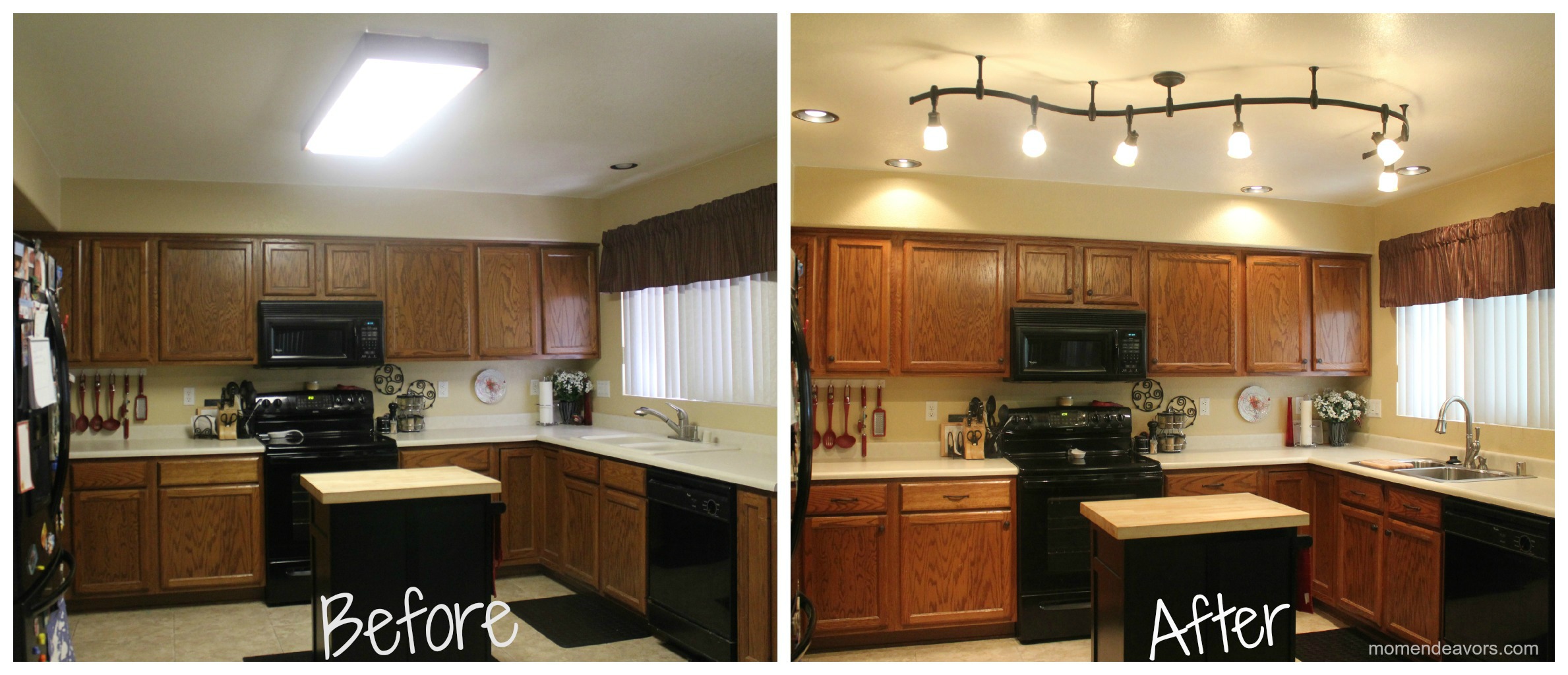 Mini Kitchen Remodel – New lighting makes a WORLD of 