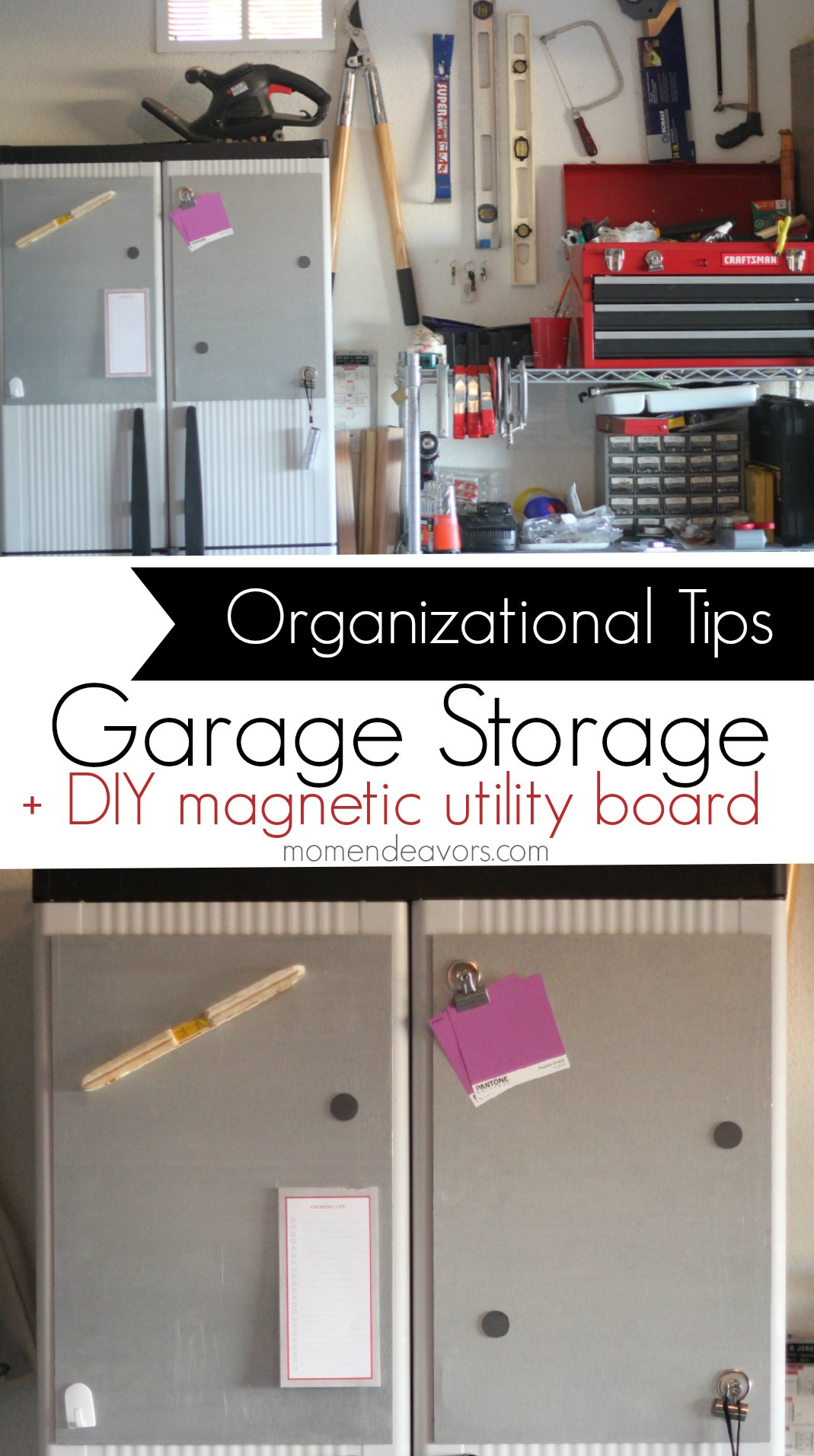 Home Organization: Garage Storage Ideas + DIY Magnetic Utility Board