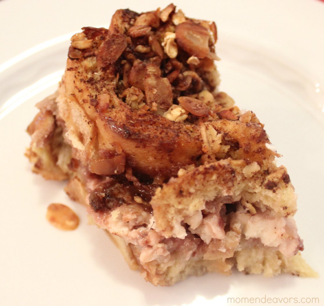 Raspberry Stuffed French Toast with almond topping