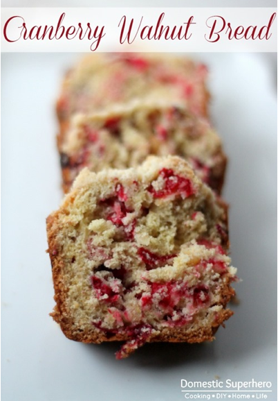 Cranberry Walnut Bread with Crumble Topping