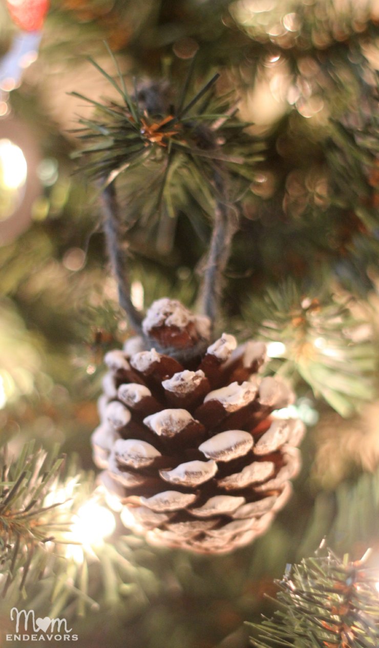 DIY Snowy Pinecone Ornament