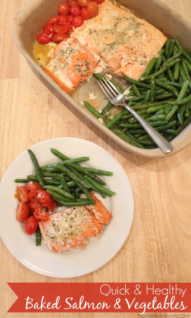 Quick & Healthy One Pan Baked Salmon & Vegetables