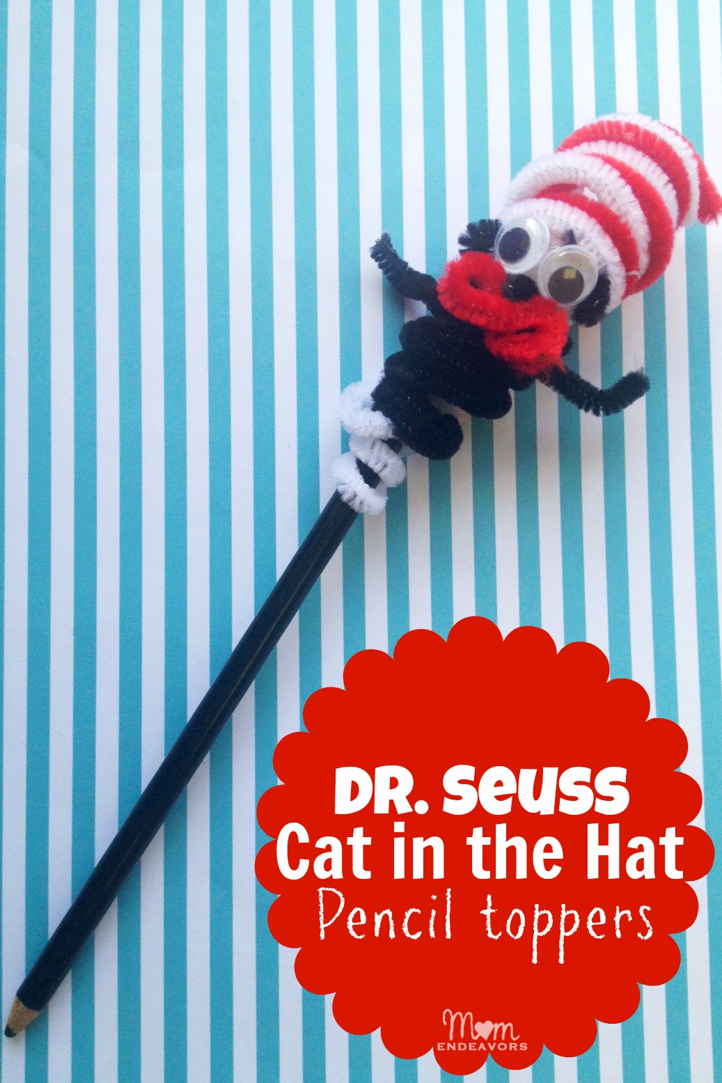 Pencil Toppers Eureka Back to School Dr and Teacher Reward Cards for Students Seuss Cat in the Hat Pencils 32pc 