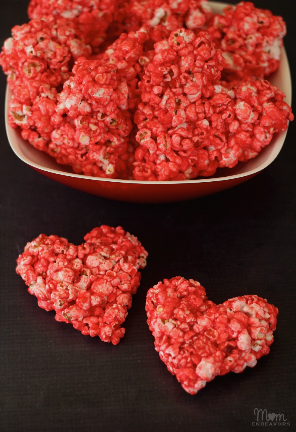 Jello Valentine's Heart-Shaped Popcorn Balls