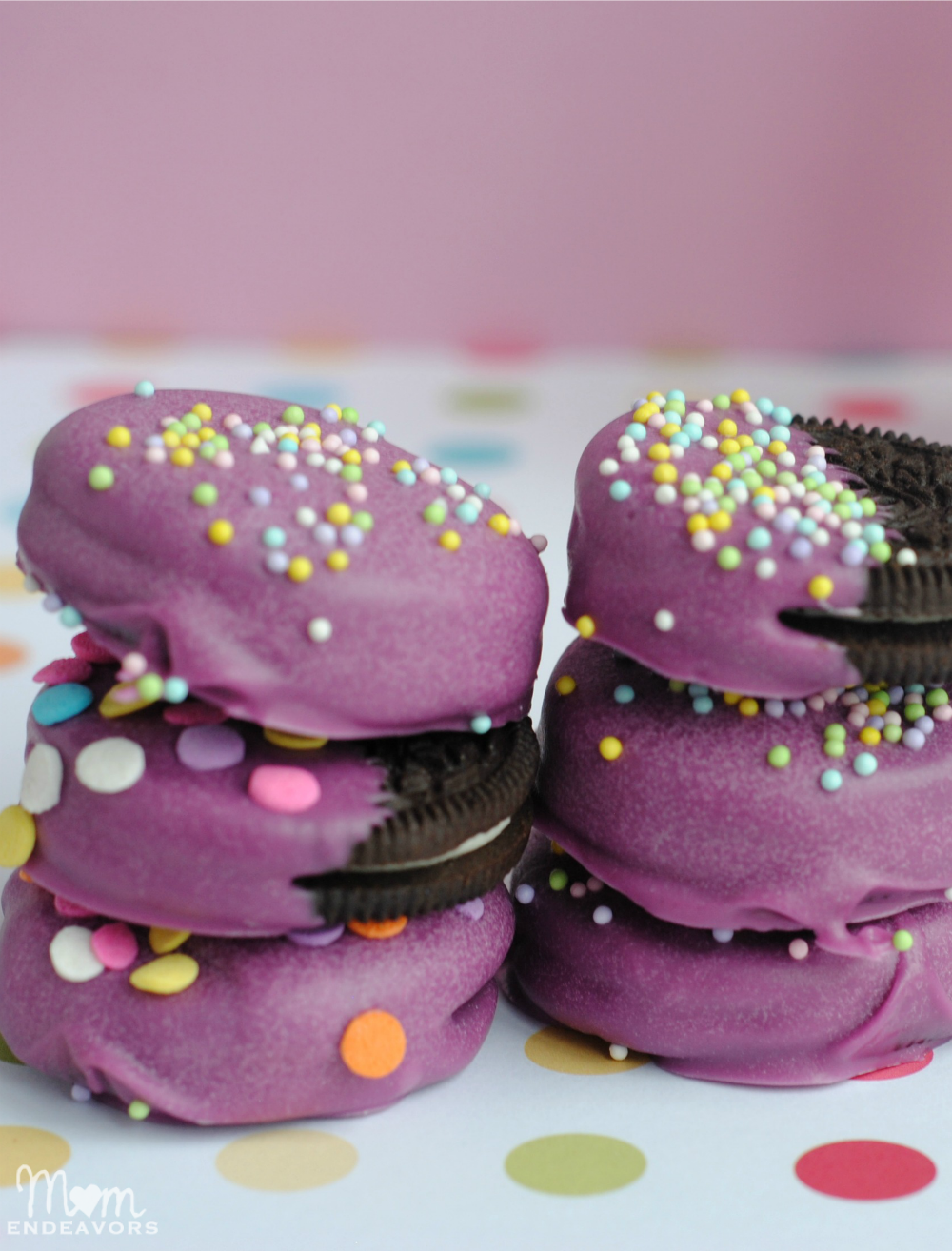 Purple Chocolate Dipped Oreos