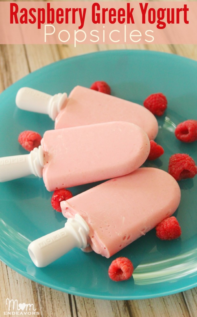 Raspberry Greek Yogurt Popsicles