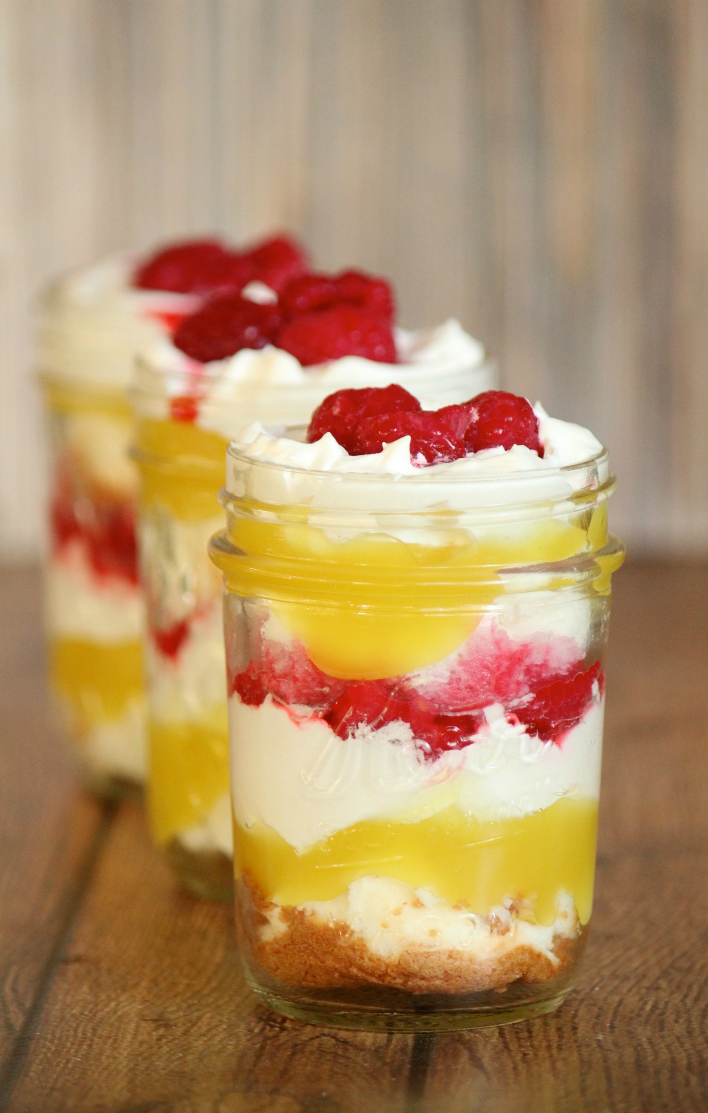 Lemon Raspberry Trifle Jars