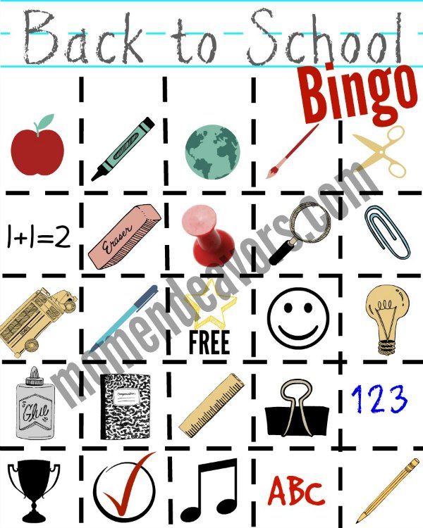 BacktoSchool Bingo Printable