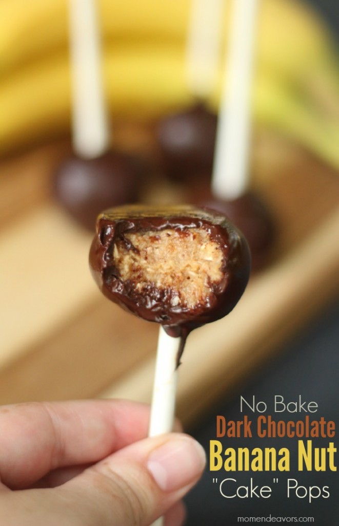 No Bake Dark Chocolate Banana Nut Cake Pops