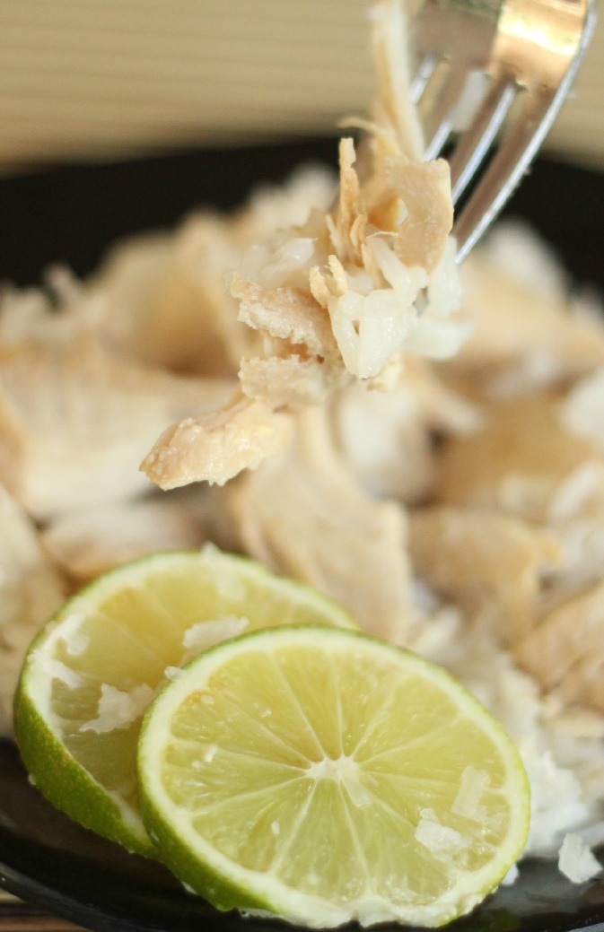 Coconut lime chicken fork
