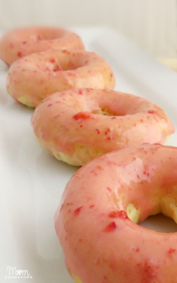 Baked Donuts with Fresh Strawberry Glaze