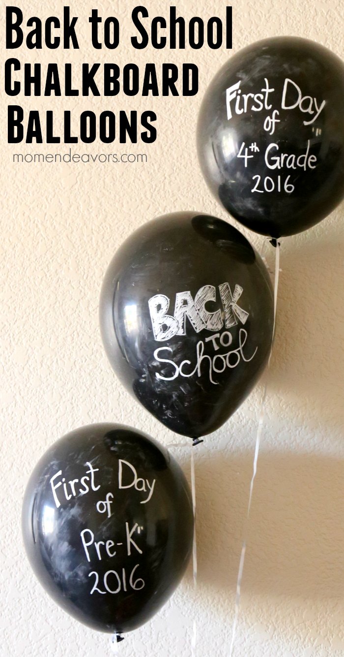 Back to School DIY Chalkboard Balloons