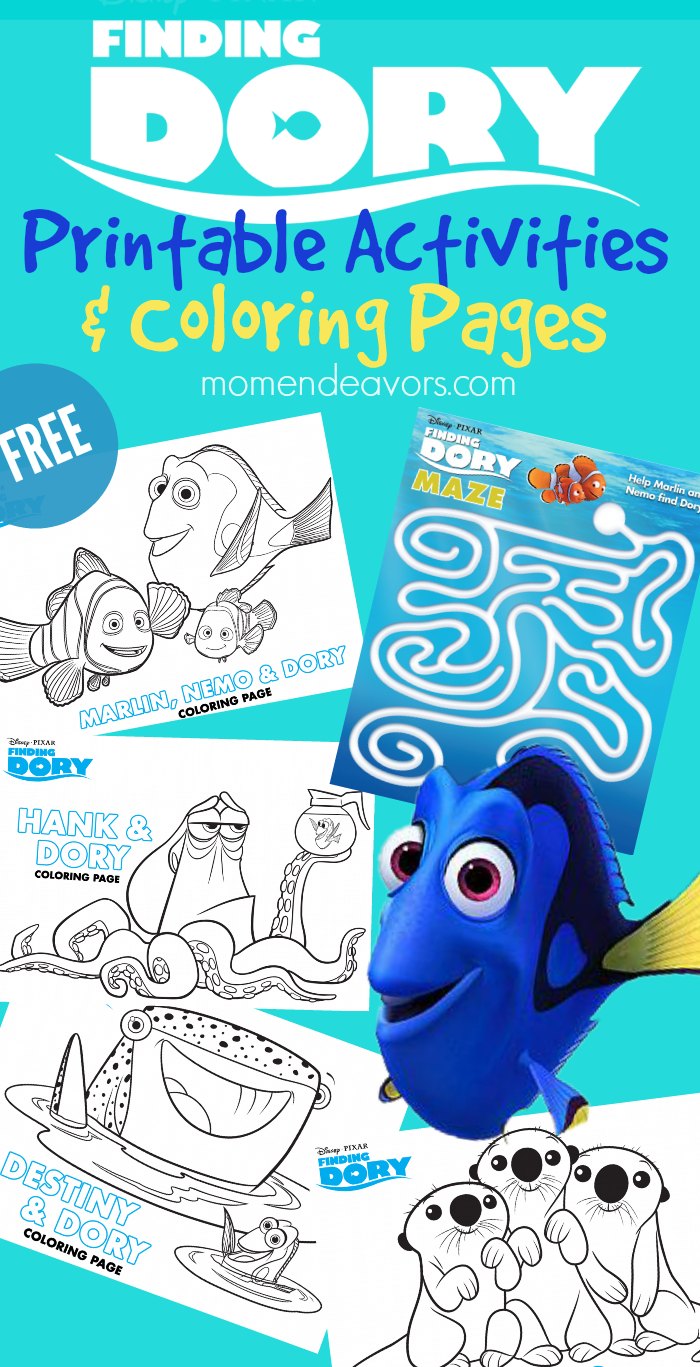 Disney S Finding Dory Printable Activities Coloring Pages Mom Endeavors