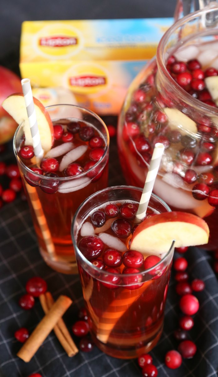 Sparkling Apple Cranberry Iced Tea - Mom Endeavors
