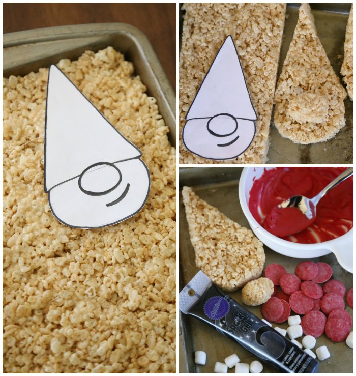 Making Gnome Rice Krispies Treats