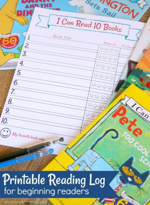 Printable Reading Log for Beginning Readers - Mom Endeavors