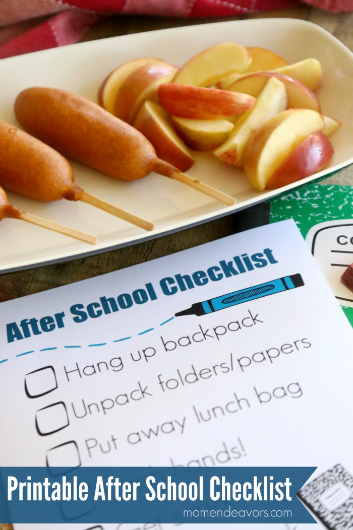 Printable After School Checklist