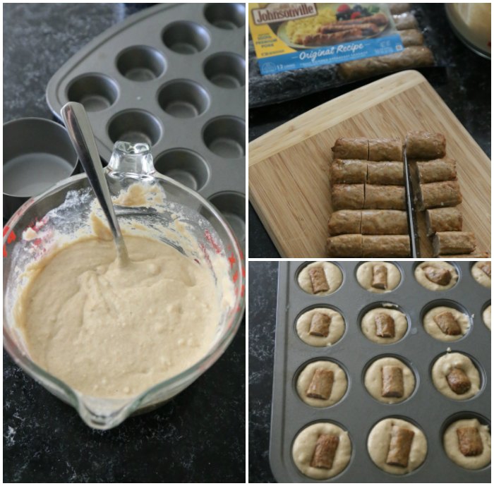 Making Sausage Pancake Muffins