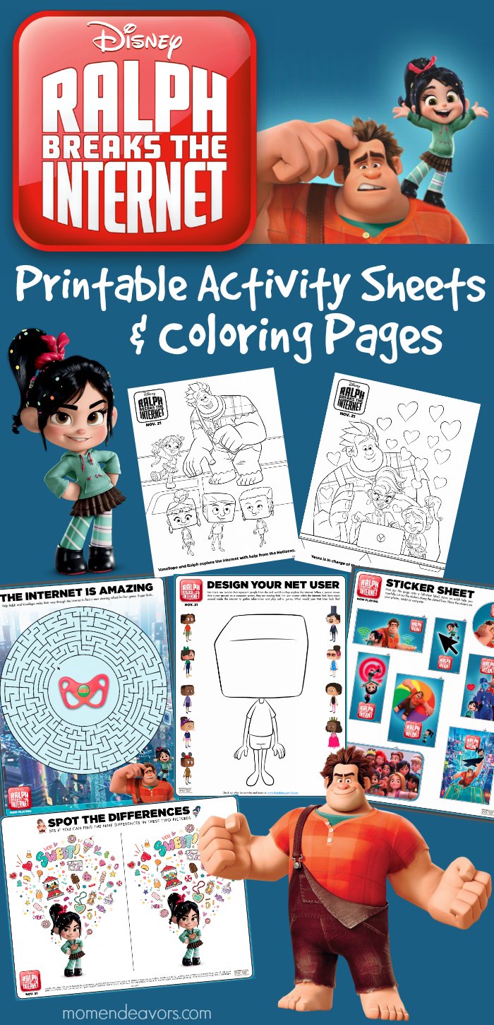 Disney Ralph Breaks The Internet Activities & Coloring Pages