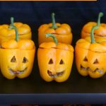 Halloween Jack O'Lantern Stuffed Peppers