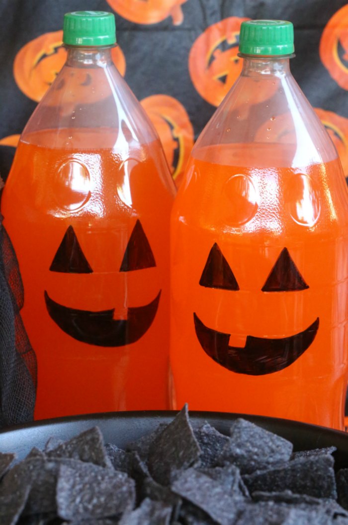 Jack o'Lantern Soda Bottles