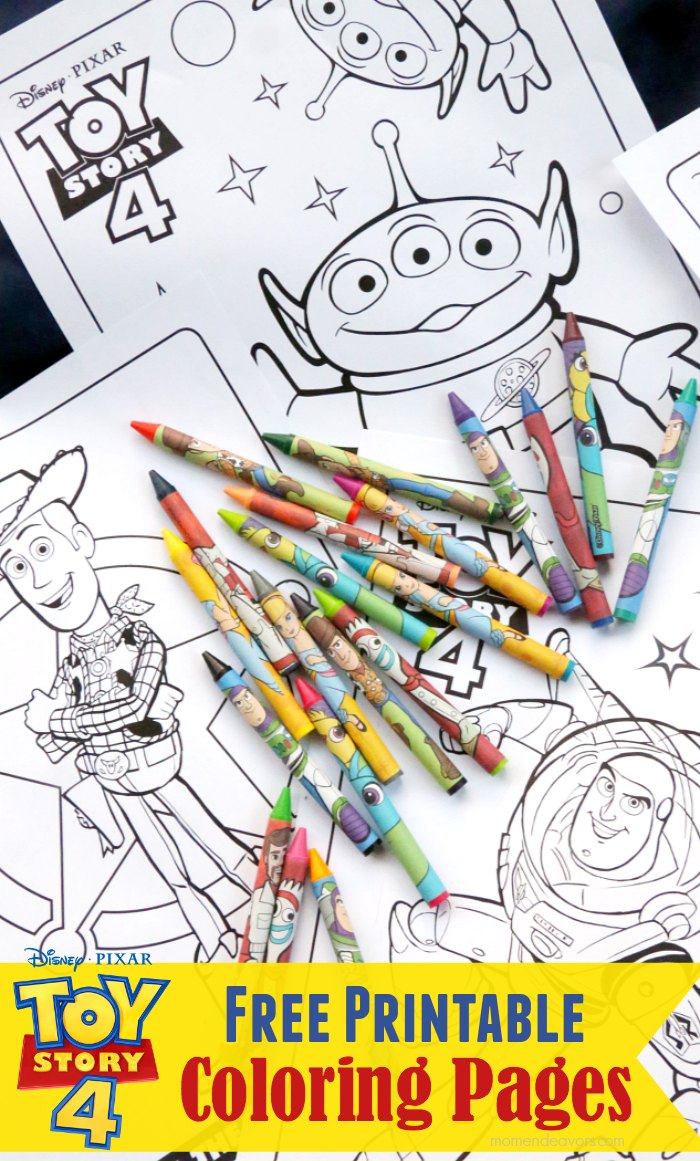 Toy Story 4 Printable Coloring Pages with Toy Story Crayons
